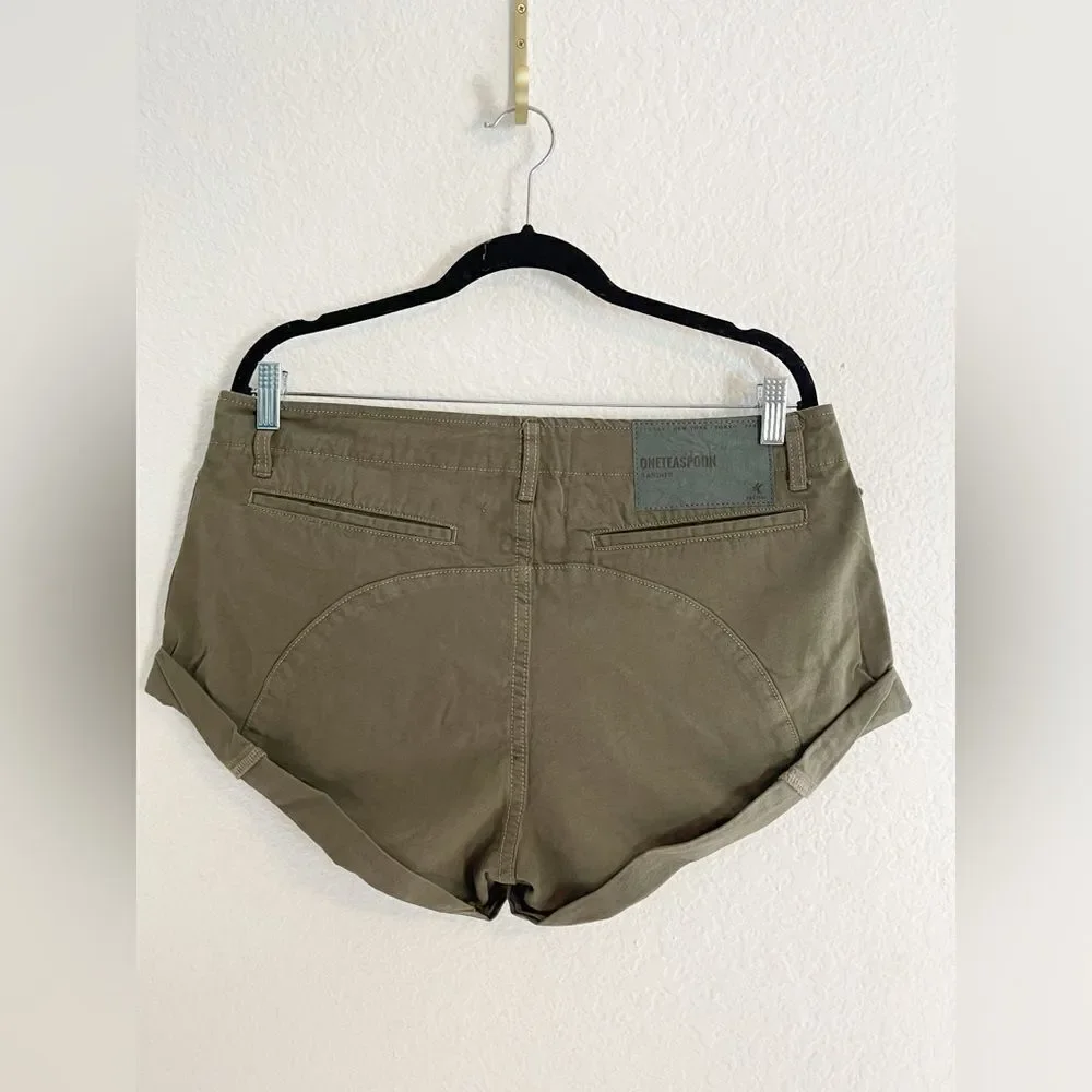Free People One Teaspoon Dark Khaki Cadet Bandit Low-waist Short NWT Size 30
